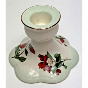 Royal WorcesterPalissy Candle Holder England Floral Poppy 19 - 4 Mint Green Red